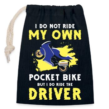 Motocross Bikerin Track Matsch - Verschließbarer Geschenkbeutel aus Baumwolle (14x20cm) - Navy - Vorne