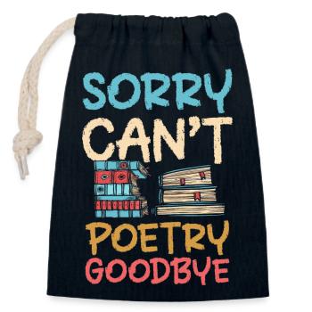 Book Writing Literature - Closable cotton gift bag (14x20cm) - navy - Front