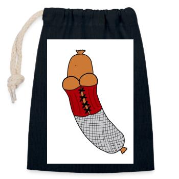 Betty, the big-hearted burlesque sassy sausage - Verschließbarer Geschenkbeutel aus Baumwolle (14x20cm) - Navy - Vorne