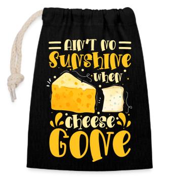 Amateur de fromage souris restauration rapide - Sac cadeau en coton avec cordon (14 x 20 cm) - noir - Devant