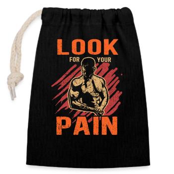 Fitness Training Gym Weight Training Bodybuilder Muscle - Closable cotton gift bag (14x20cm) - black - Front