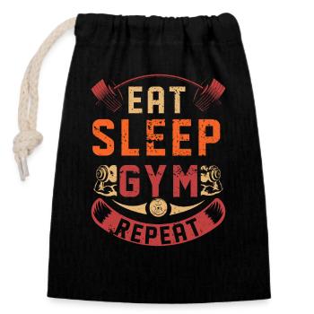 Gym Bodybuilder Muscle Fitness Training Musculation - Sac cadeau en coton avec cordon (14 x 20 cm) - noir - Devant
