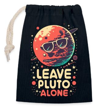 Lass Pluto in Ruhe - Verschließbarer Geschenkbeutel aus Baumwolle (14x20cm) - Navy - Vorne