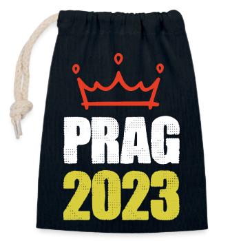 Prague 2023 - Closable cotton gift bag (14x20cm) - navy - Front