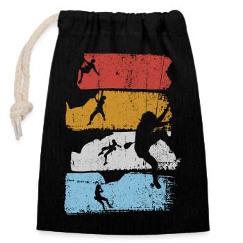 Silhouette des rayures de surf - Sac cadeau en coton avec cordon (14 x 20 cm) - noir - Devant