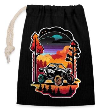 quad et tout terrain - Sac cadeau en coton avec cordon (14 x 20 cm) - noir - Devant