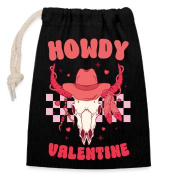 Howdy Valentine - Closable cotton gift bag (14x20cm) - black - Front