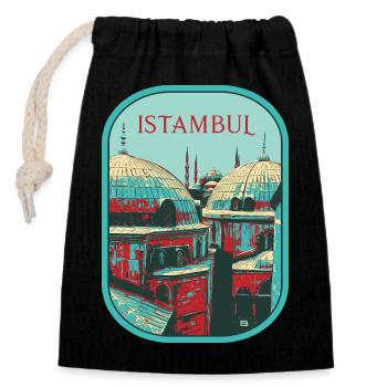 Majestät von Istanbul: Erhabene Moschee - Verschließbarer Geschenkbeutel aus Baumwolle (14x20cm) - Schwarz - Vorne