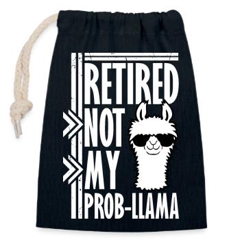 Nicht mein Prob Lama Ruhestand Prob-Llama im Ruhestand - Verschließbarer Geschenkbeutel aus Baumwolle (14x20cm) - Navy - Vorne