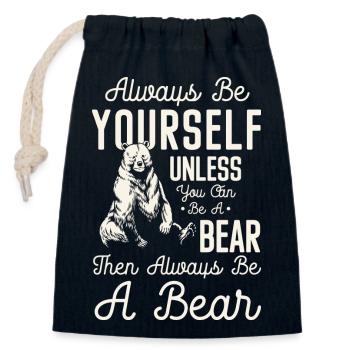Wild Bearskin Zodiac Signs - Closable cotton gift bag (14x20cm) - navy - Front
