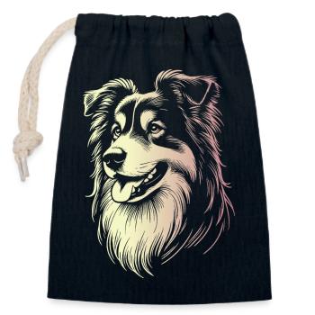 Australian Shepherd Traits 2 Gradient - Closable cotton gift bag (14x20cm) - navy - Front