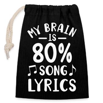 Singer Musician Singing - Closable cotton gift bag (14x20cm) - black - Front