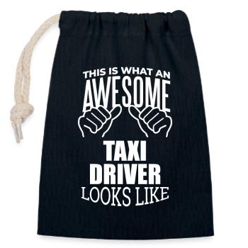 Taxifahrer - Verschließbarer Geschenkbeutel aus Baumwolle (14x20cm) - Navy - Vorne