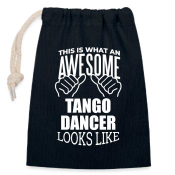 Tango - Closable cotton gift bag (14x20cm) - navy - Front