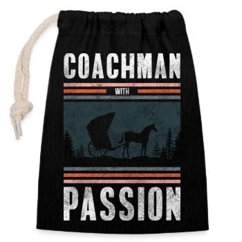 Conducteur de calèche hobby oldschool - Sac cadeau en coton avec cordon (14 x 20 cm) - noir - Devant