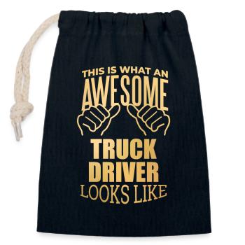 Truck Driver - Closable cotton gift bag (14x20cm) - navy - Front