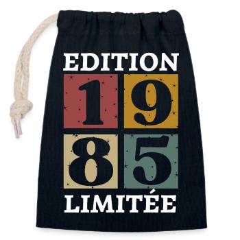 Edition limitée 1985 né e en 1985 - Sac cadeau en coton avec cordon (14 x 20 cm) - bleu marine - Devant