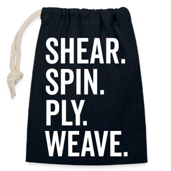 Shear Spin Ply Weave - Closable cotton gift bag (14x20cm) - navy - Front