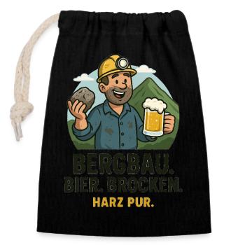 Mining Beer Chunks Resin Mine - Closable cotton gift bag (14x20cm) - black - Front