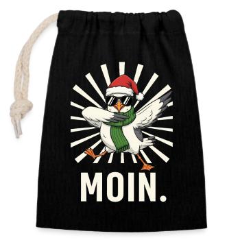 North Sea Baltic Sea Moin Seagull North Frisia Gift - Closable cotton gift bag (14x20cm) - black - Front