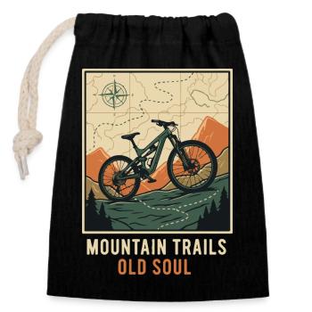Sentiers de montagne Old Soul - Sac cadeau en coton avec cordon (14 x 20 cm) - noir - Devant