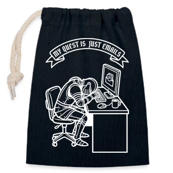 Office Knight Quest - Closable cotton gift bag (14x20cm) - navy - Front