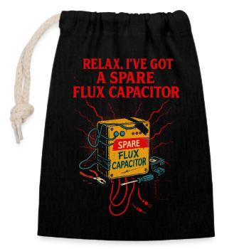 Spare Flux Capacitor Retro Tech Mystery Shirt - Closable cotton gift bag (14x20cm) - black - Front