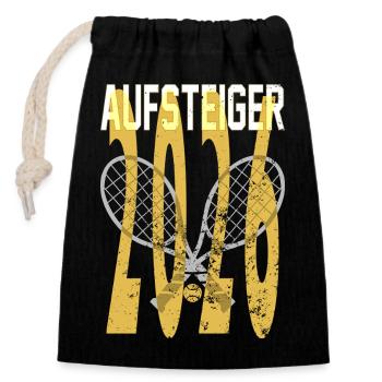 Tennis Aufsteiger 2026 Meistershirt  - Verschließbarer Geschenkbeutel aus Baumwolle (14x20cm) - Schwarz - Vorne