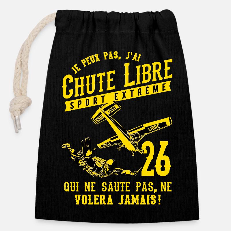 Extreme Free Fall 26 - Closable cotton gift bag (14x20cm) - black