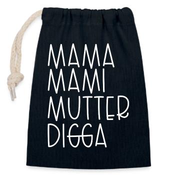Mama Mami Mutter Digga - Verschließbarer Geschenkbeutel aus Baumwolle (14x20cm) - Navy - Vorne