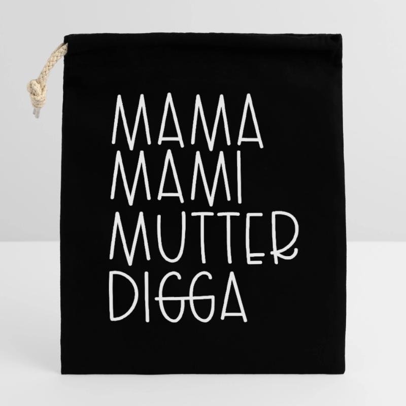 Mama Mami Mutter Digga Verschließbarer Geschenkbeutel aus Baumwolle (14x20cm)