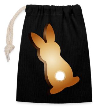 Easter bunny cookies with stubby tails - Closable cotton gift bag (14x20cm) - black - Front
