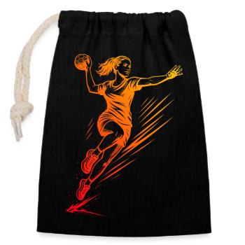 Cool handball inspiration for women - Closable cotton gift bag (14x20cm) - black - Front