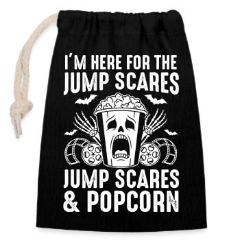 Sursauts en forme de crâne de popcorn - Sac cadeau en coton avec cordon (14 x 20 cm) - noir - Devant