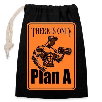 Only Plan A - Closable cotton gift bag (14x20cm) - black - Front