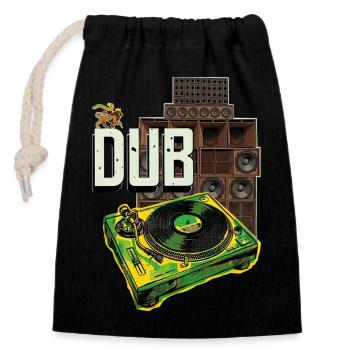 Dub Reggae Soundsystem Plattenspieler - Verschließbarer Geschenkbeutel aus Baumwolle (14x20cm) - Schwarz - Vorne