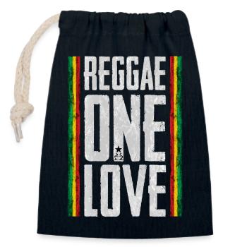 Reggae One Love Design - Verschließbarer Geschenkbeutel aus Baumwolle (14x20cm) - Navy - Vorne