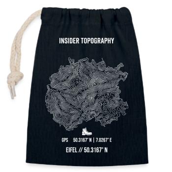 Eifel Topografie Wandern GPS Koordinaten - Verschließbarer Geschenkbeutel aus Baumwolle (14x20cm) - Navy - Vorne