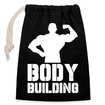 Silhouette de puissance physique - Sac cadeau en coton avec cordon (14 x 20 cm) - noir - Devant