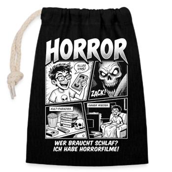 Horror VHS Kult Paradies Design - Verschließbarer Geschenkbeutel aus Baumwolle (14x20cm) - Schwarz - Vorne