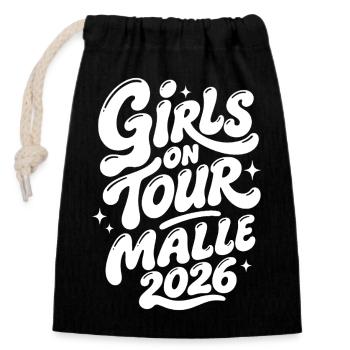 Malle 2026 Filles en tournée - Sac cadeau en coton avec cordon (14 x 20 cm) - noir - Devant