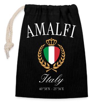 Couronne d’armoiries d’Amalfi, Italie – Souvenir de voyage - Sac cadeau en coton avec cordon (14 x 20 cm) - noir - Devant