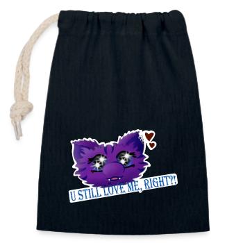 U still Love Me, right?! - Closable cotton gift bag (14x20cm) - navy - Front