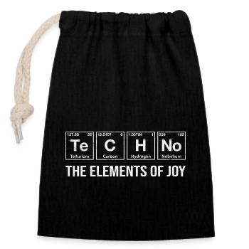 Techno Rave Electro Raver Chemistry Periodic Table - Closable cotton gift bag (14x20cm) - black - Front