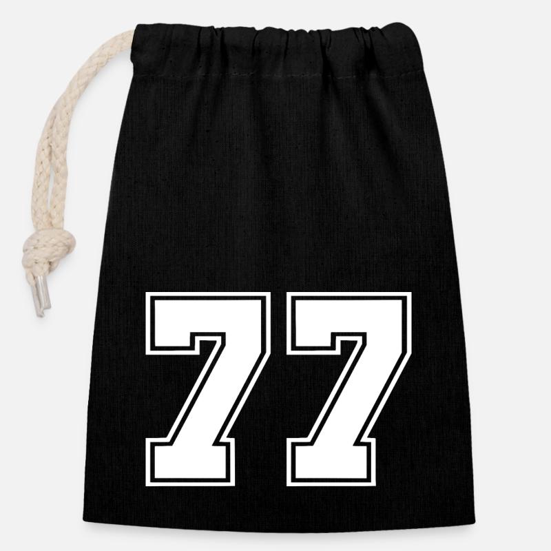 77 - Verschließbarer Geschenkbeutel aus Baumwolle (14x20cm) - Schwarz