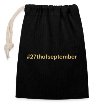 born on September 27 Birthday birthday - Closable cotton gift bag (14x20cm) - black - Front