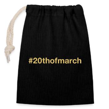 born on March 20 Birthday birthday - Closable cotton gift bag (14x20cm) - black - Front