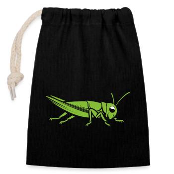Grasshopper - Closable cotton gift bag (14x20cm) - black - Front