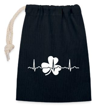 St Patrick's Day Irish Heartbeat - Closable cotton gift bag (14x20cm) - navy - Front