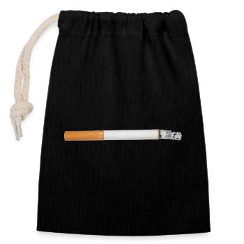 Cigarette Smoke Shade - Closable cotton gift bag (14x20cm) - black - Front
